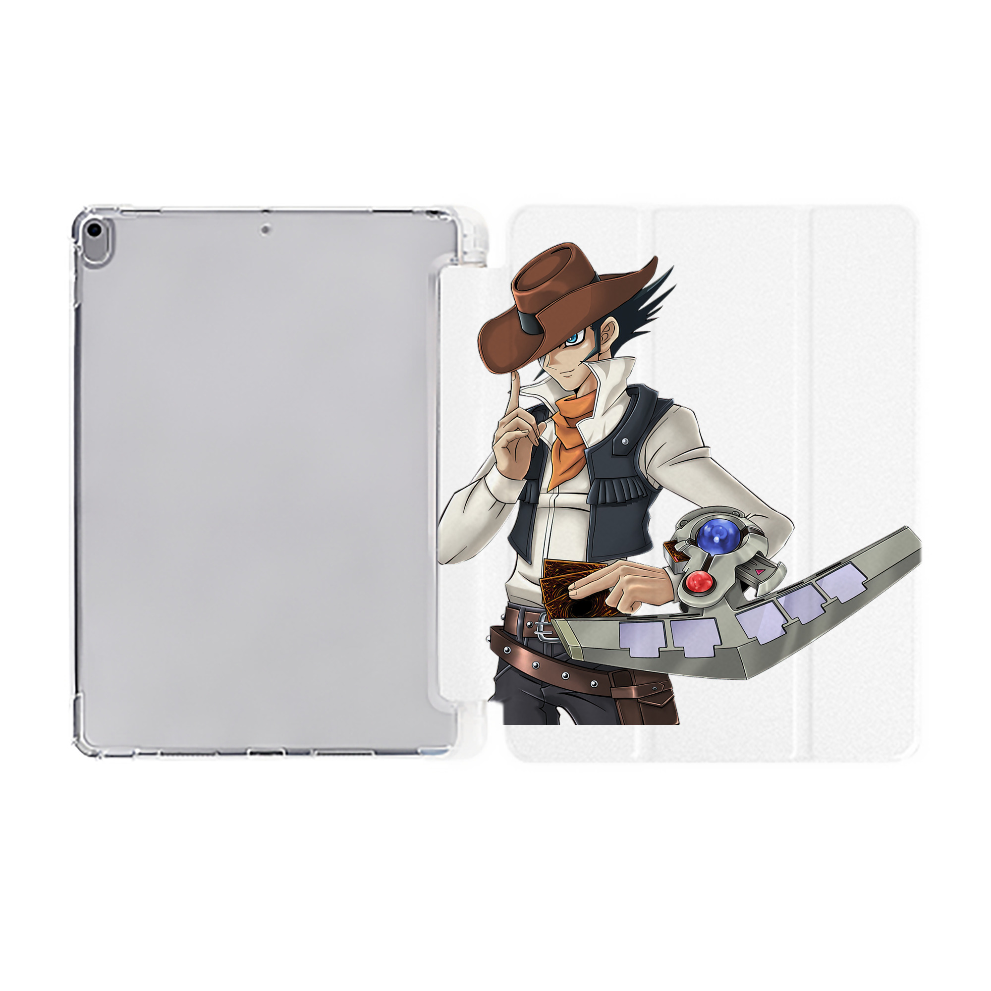（画像用） 遊☆戯☆王 Yu-Gi-Oh! IPad ケース ペン収納付き 三つ折りスタンド PUレザー×シリコン 対応機種9.5/10.5/10.9インチ